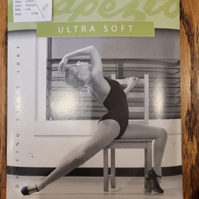 Capezio Matte Semi Opaque L/XL Ballet Footed Tights Hose 1815 Cocoa Pantyhose